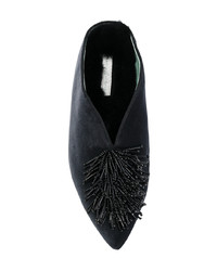 Женские черные замшевые лоферы с украшением от Paola D'arcano