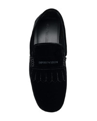 Мужские черные замшевые лоферы от Emporio Armani