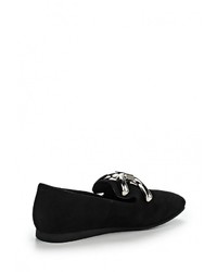 Женские черные замшевые лоферы от Grand Style