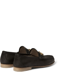 Мужские черные замшевые лоферы от Gucci