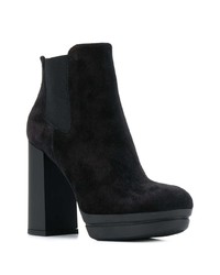 Черные замшевые массивные ботильоны от Hogan