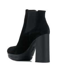 Черные замшевые массивные ботильоны от Hogan