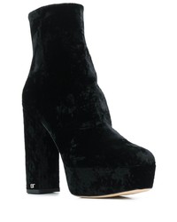Черные замшевые массивные ботильоны от Sergio Rossi