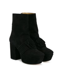 Черные замшевые массивные ботильоны от Dorateymur