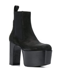 Черные замшевые массивные ботильоны от Rick Owens