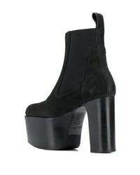 Черные замшевые массивные ботильоны от Rick Owens
