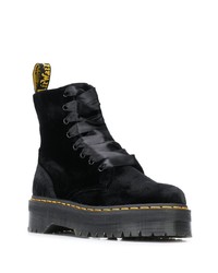 Женские черные замшевые массивные ботинки на шнуровке от Dr. Martens