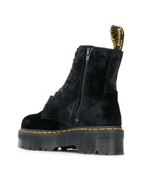 Женские черные замшевые массивные ботинки на шнуровке от Dr. Martens