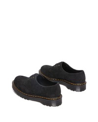 Черные замшевые массивные туфли дерби от Dr. Martens