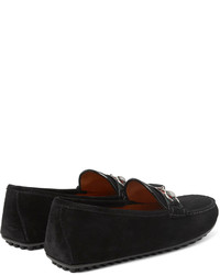 Мужские черные замшевые мокасины от Gucci