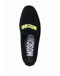 Мужские черные замшевые мокасины от Moschino
