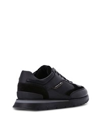 Мужские черные замшевые низкие кеды с принтом от BOSS