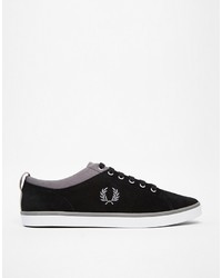 Мужские черные замшевые низкие кеды от Fred Perry