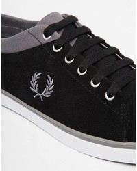 Мужские черные замшевые низкие кеды от Fred Perry