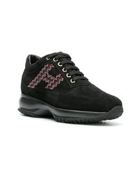 Женские черные замшевые низкие кеды от Hogan