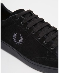 Мужские черные замшевые низкие кеды от Fred Perry