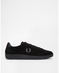 Мужские черные замшевые низкие кеды от Fred Perry