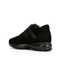 Женские черные замшевые низкие кеды от Hogan