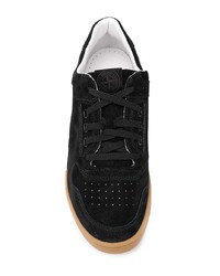 Мужские черные замшевые низкие кеды от Stone Island