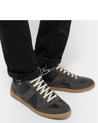 Мужские черные замшевые низкие кеды от Maison Margiela