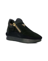 Женские черные замшевые низкие кеды от Giuseppe Zanotti Design