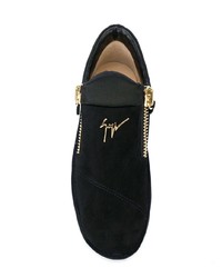 Женские черные замшевые низкие кеды от Giuseppe Zanotti Design