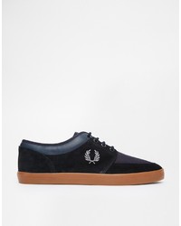 Мужские черные замшевые низкие кеды от Fred Perry