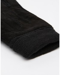Мужские черные замшевые перчатки