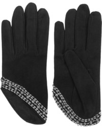 Женские черные замшевые перчатки от Alexander McQueen