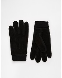 Мужские черные замшевые перчатки