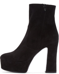 Черные замшевые полусапоги от Saint Laurent