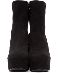 Черные замшевые полусапоги от Saint Laurent