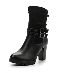 Черные замшевые полусапоги от Mellisa