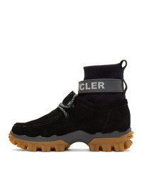 Мужские черные замшевые рабочие ботинки от Moncler