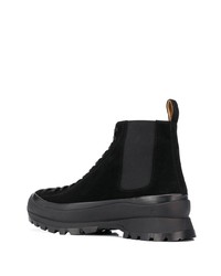 Мужские черные замшевые рабочие ботинки от Jil Sander