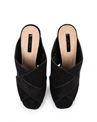 Черные замшевые сабо от LOST INK