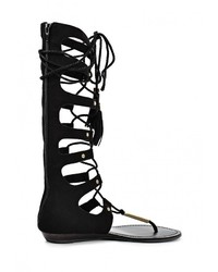 Черные замшевые сандалии на плоской подошве от Aldo