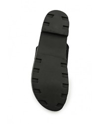 Черные замшевые сандалии на плоской подошве от Grand Style