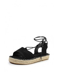 Черные замшевые сандалии на плоской подошве от Ideal