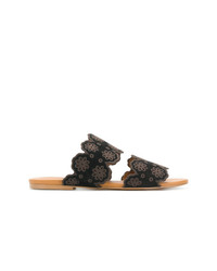 Черные замшевые сандалии на плоской подошве от See by Chloe