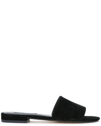 Черные замшевые сандалии на плоской подошве от Senso