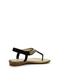 Черные замшевые сандалии на плоской подошве от Stephan