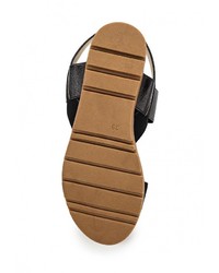 Черные замшевые сандалии на плоской подошве от Super Mode