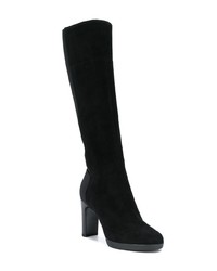 Черные замшевые сапоги от Geox