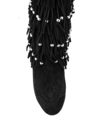 Черные замшевые сапоги от Saint Laurent