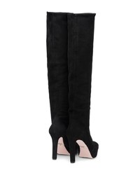 Черные замшевые сапоги от Prada