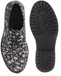 Черные замшевые туфли дерби с цветочным принтом от Asos
