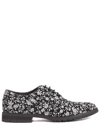 Черные замшевые туфли дерби с цветочным принтом от Asos