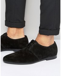 Черные замшевые туфли дерби от Hugo Boss
