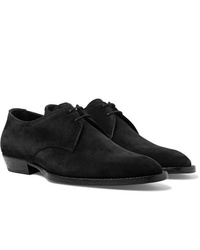 Черные замшевые туфли дерби от Saint Laurent